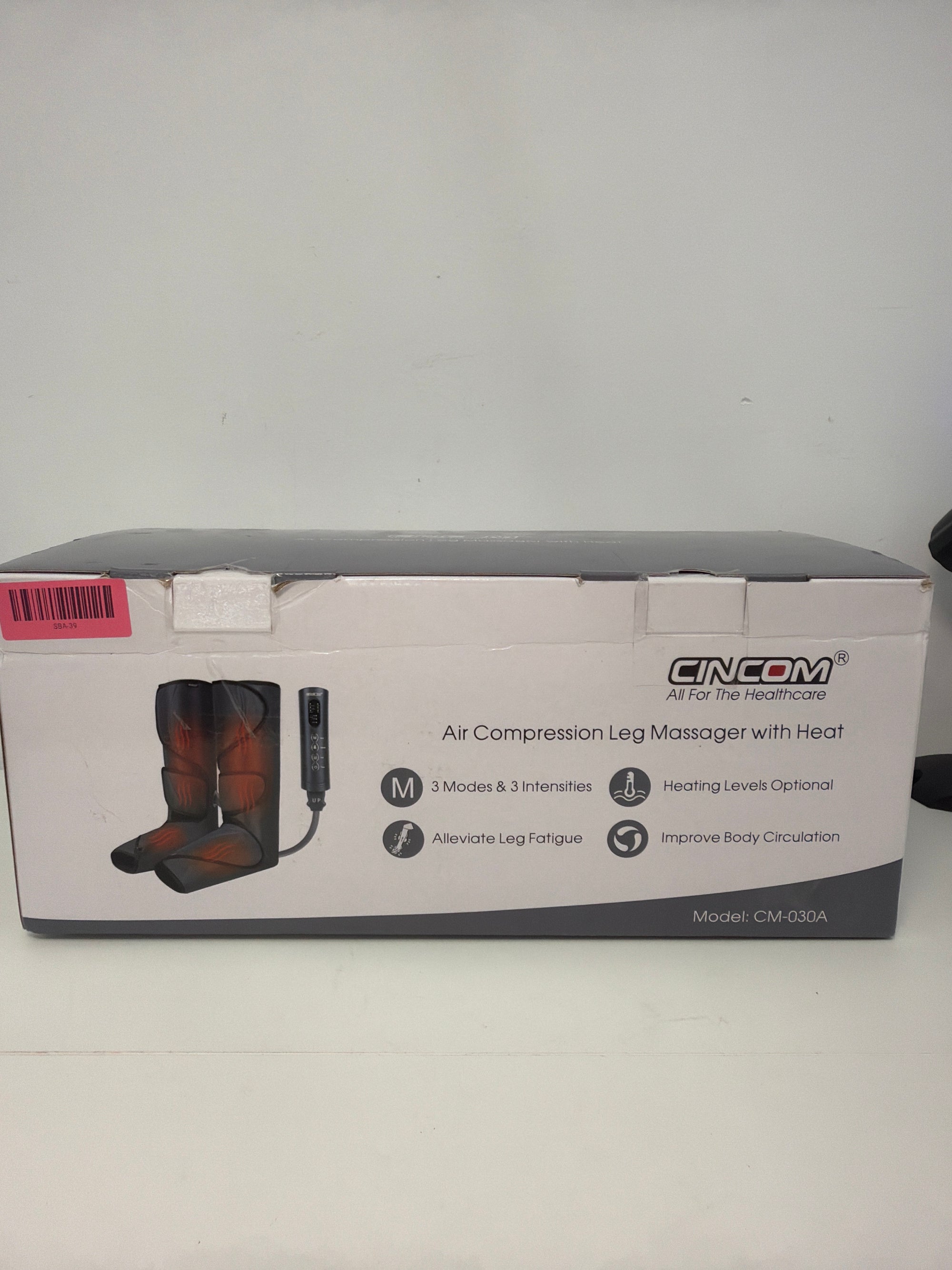 CINCOM Leg Massager with Heat and Compression, Legs Massage for Circulation and Pain Relief, Heating Calf Leg Air Compression Massager Help with Relief Edema