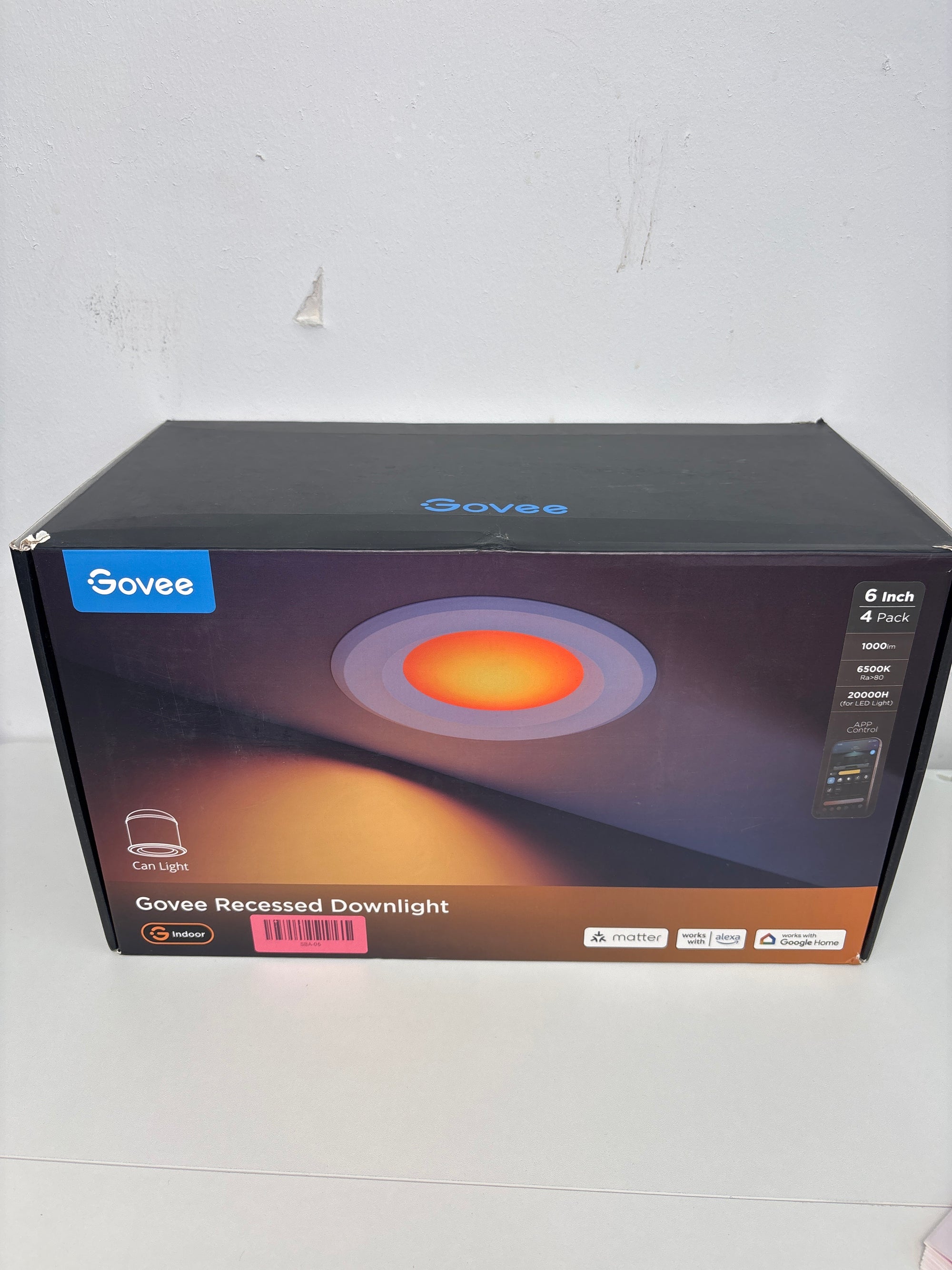 Govee Smart Retrofit Recessed Lighting 6 Inch, Wi-Fi Bluetooth Direct Connect RGBWW Retrofit Can Lights, 65 Scene Modes, Works with Alexa & Google Assistant, 1000 Lumens, 4 Pack