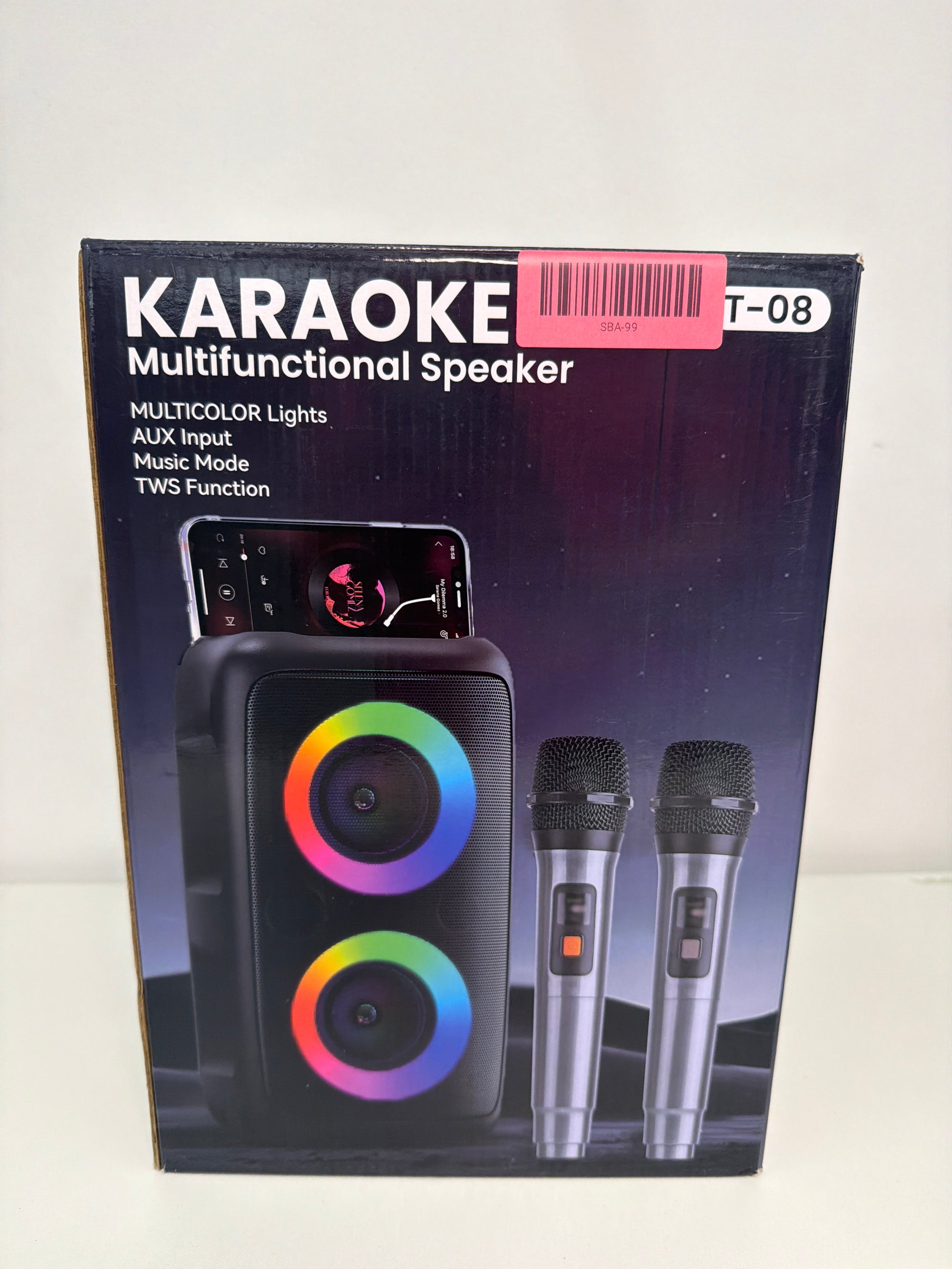 Karaoke Machine for Adults Kids, Portable Bluetooth Speaker with 2 Wireless Microphones, TWS Mode & LED Light, 10H Battery PA System Stage Monitors,Perfect for Home Party Outdoor Birthday Gifts(Black)