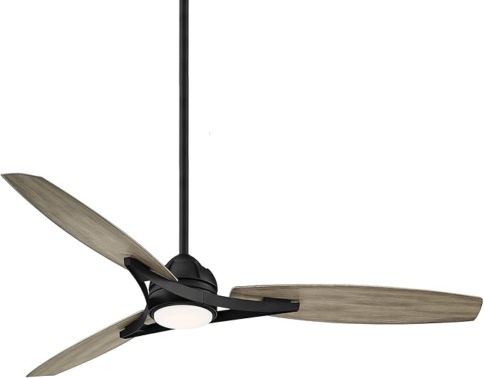 Minka Aire F742L-CL/SG Molino - 65 Inch Ceiling Fan with Light Kit, Coal Finish with Seashore Grey Blade Finish with Etched White Glass