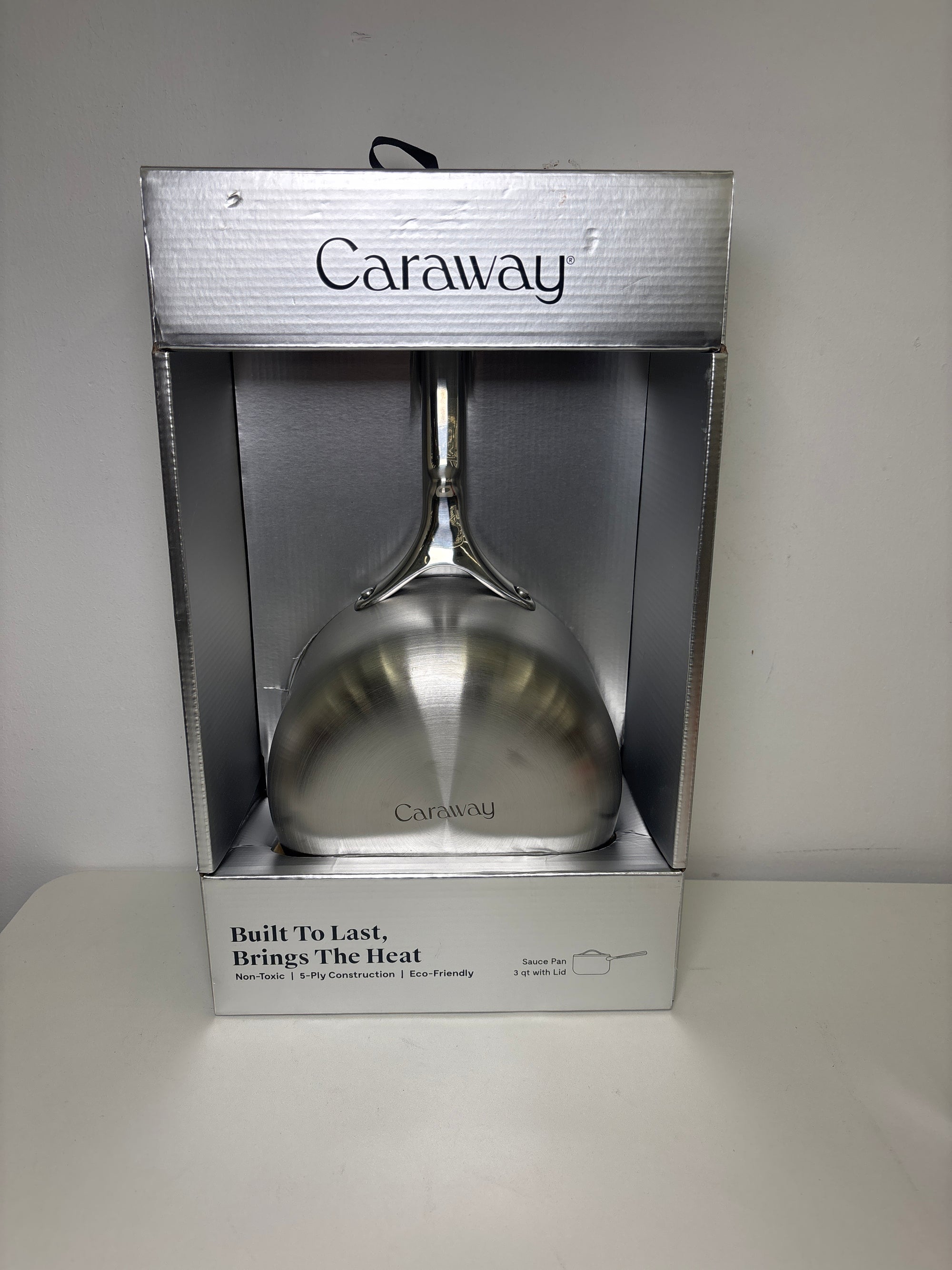 Caraway Stainless Steel Sauce Pan (3 Qt) - 5-Ply Stainless Steel - Oven Safe & Stovetop Agnostic - Non Toxic, PTFE & PFOA Free