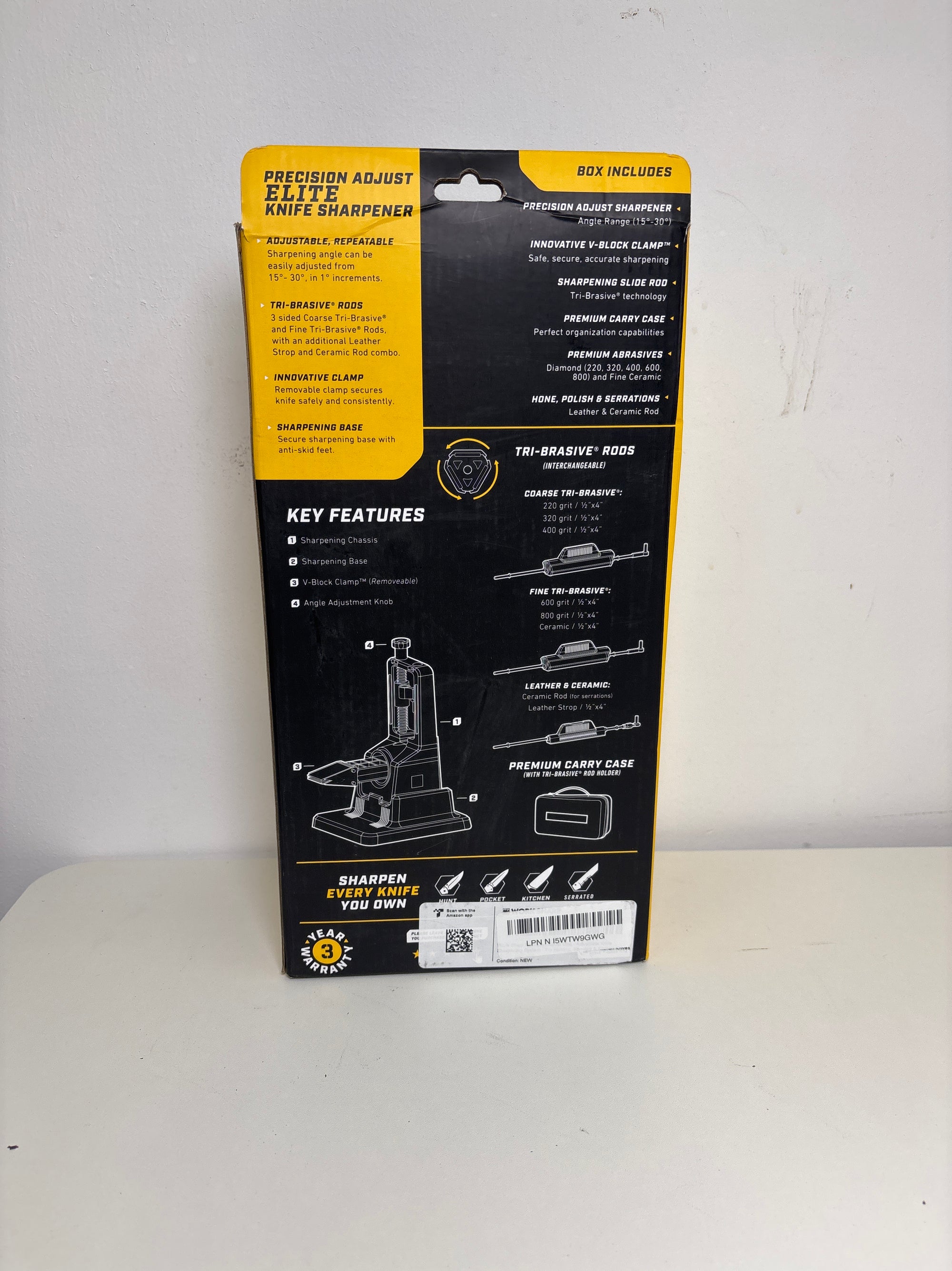 Work Sharp Precision Adjust Elite Knife Sharpener - Adjustable Knife Sharpening System - For Hunting, Serrated & Kitchen Knives