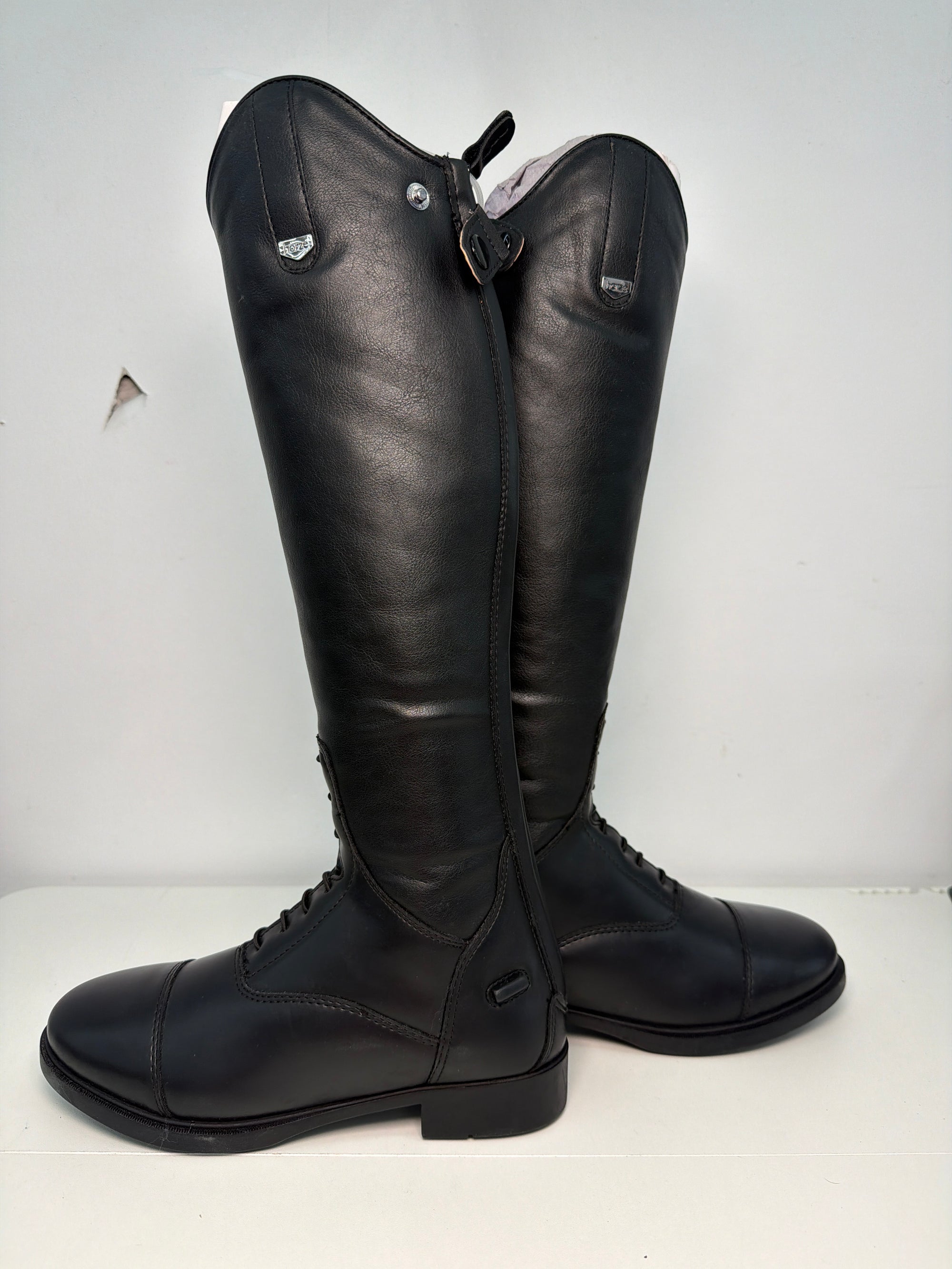 Womens Size 6.5 HORZE Rover Women's Synthetic Leather Classic Tall Field Riding Boots | Water-Resistant with Laces and Rear Zipper