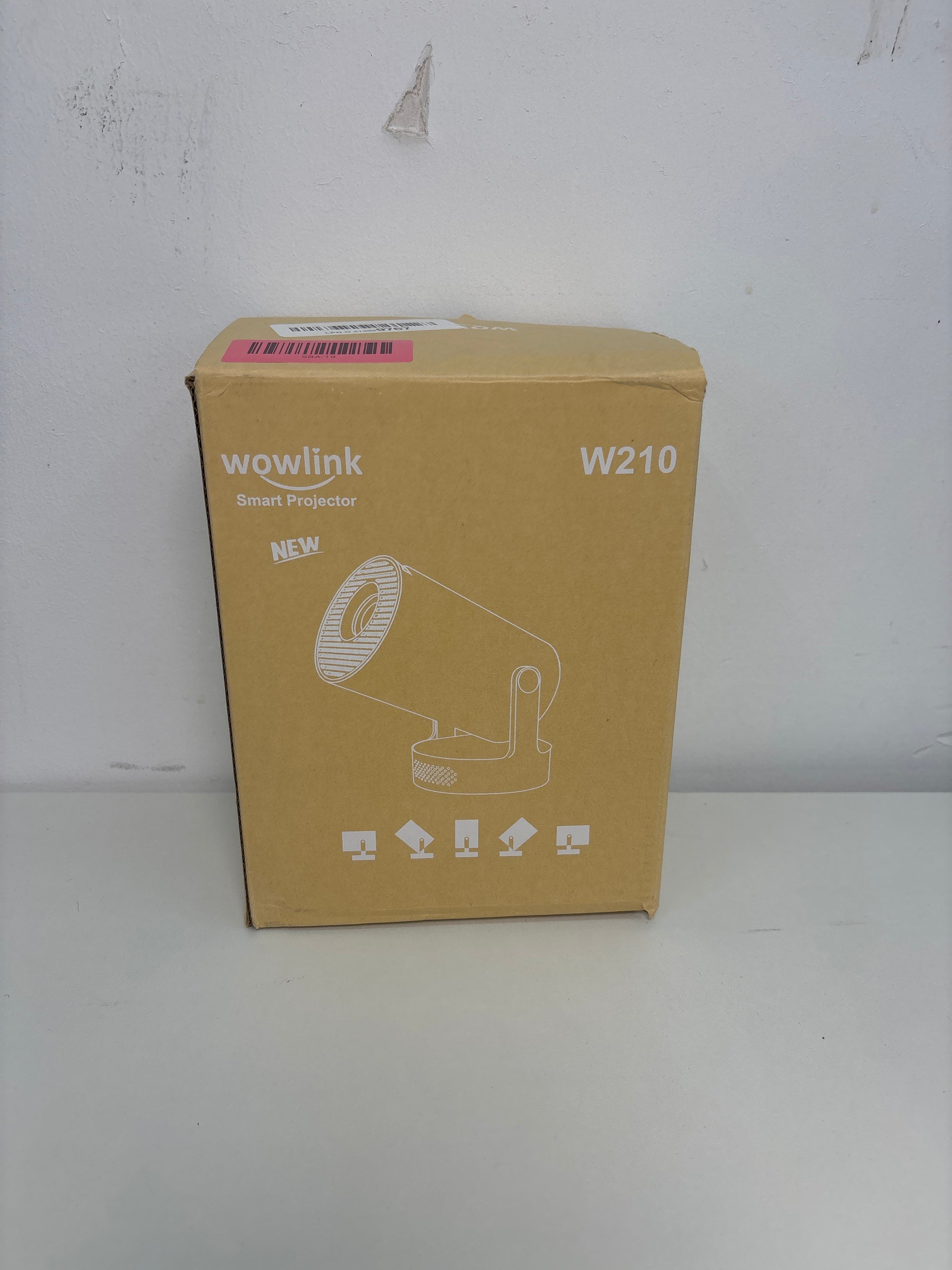Mini Projector with WiFi 6 and Bluetooth 5.4 Support 4K 1080P Auto Keystone 180° Rotatable Projector Portable Compatibile with HDMI/TV Stick/Memory Stick/Laptop, White
