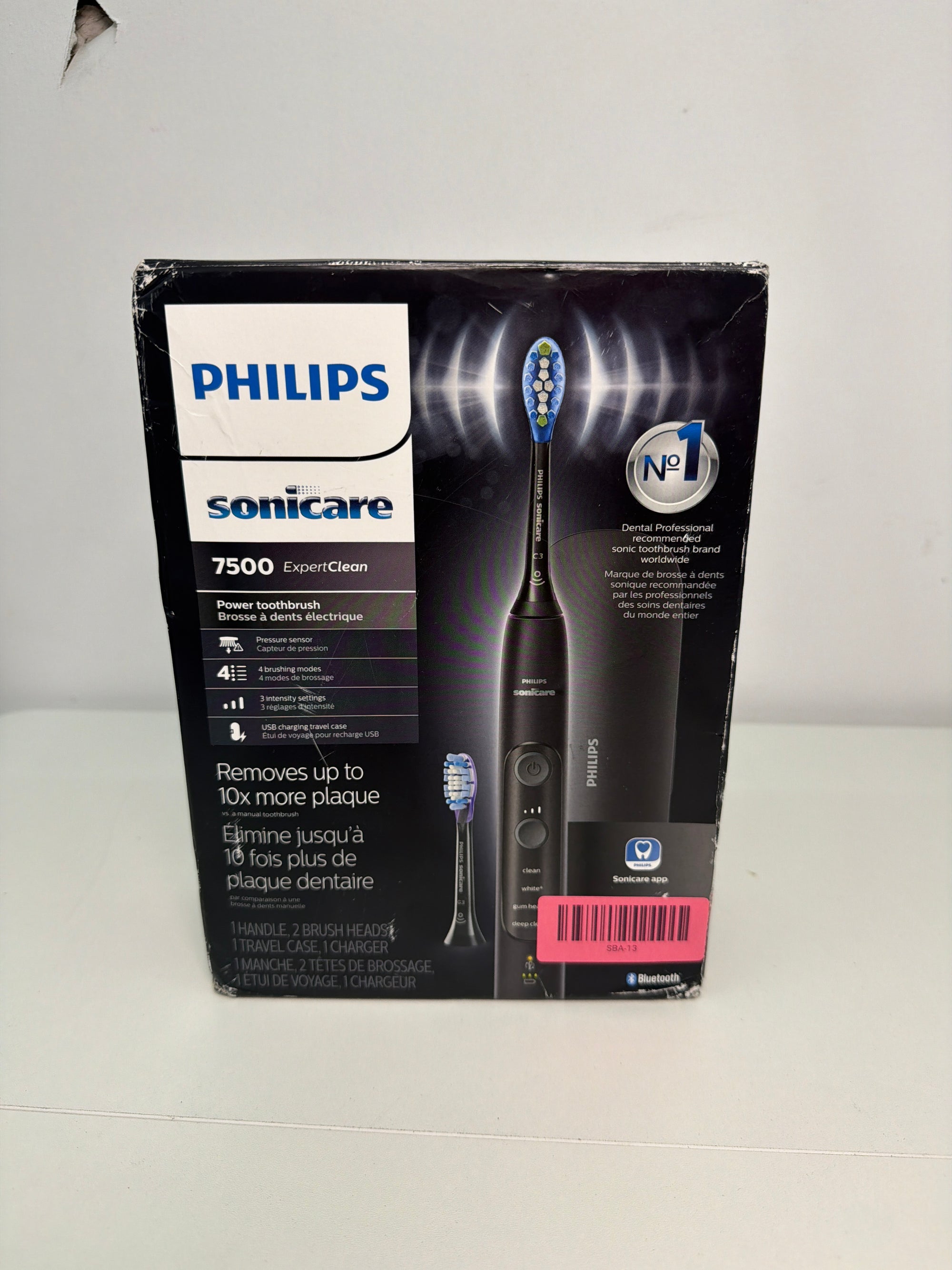 Philips Sonicare ExpertClean 7500 Black, Rechargeable Electric Power Toothbrush, HX9690/05