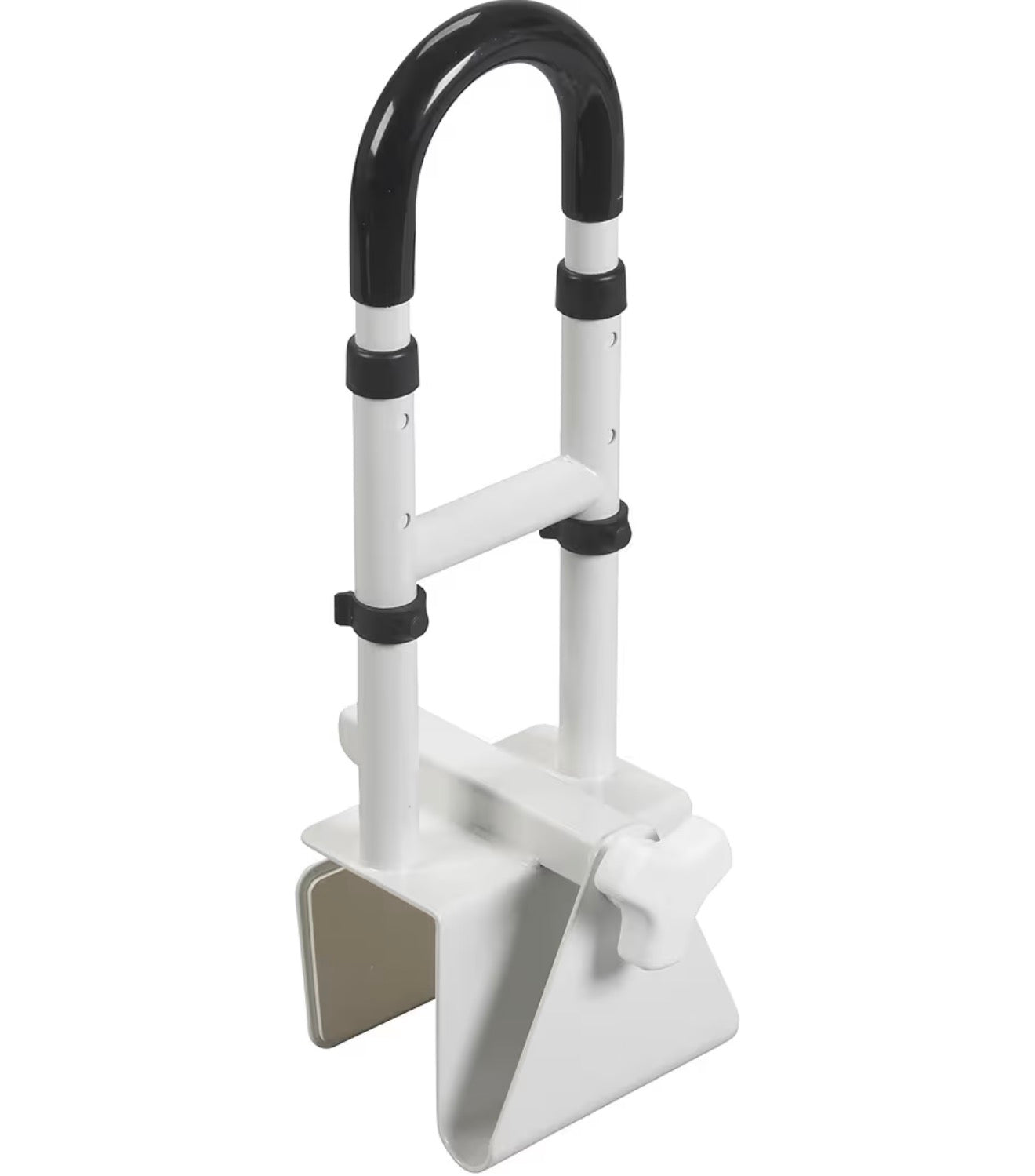Drive Medical Adjustable Bathtub Grab Bar & Bathtub Safety Rail - Easy Clamp-On Installation - Durable Powder-Coated Steel Construction - Adjustable Height 14” to 17” - Scratch Proof Non-Slip Pads