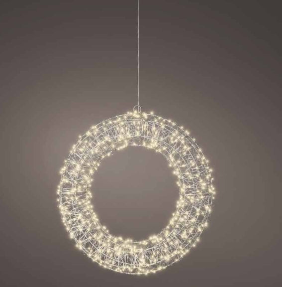 NEW 15" LED Lighted Wreath Frame Metal Ring Battery Operated Tested DIY Decor