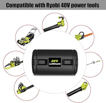 Lizone OP4040 40V 6.5Ah Battery Replacement for Ryobi 40V 4Ah Battery OP4040 5Ah OP4050A 6Ah OP40601 OP4060A1 OP40602 2Ah OP40201 Compatible with Ryobi 40V Lithium ion Battery 4Ah 5Ah 6Ah