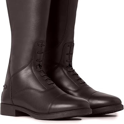WMS Size 39 EU (US 8.5) HORZE Rover Women's Synthetic Leather Classic Tall Field Riding Boots | Water-Resistant with Laces and Rear Zipper
